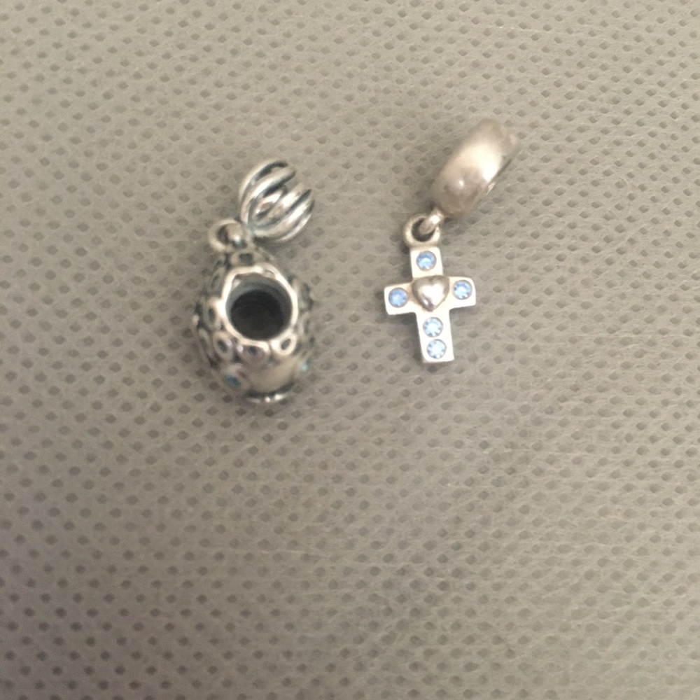 RETIRED authentic Pandora charms (fish & cross)